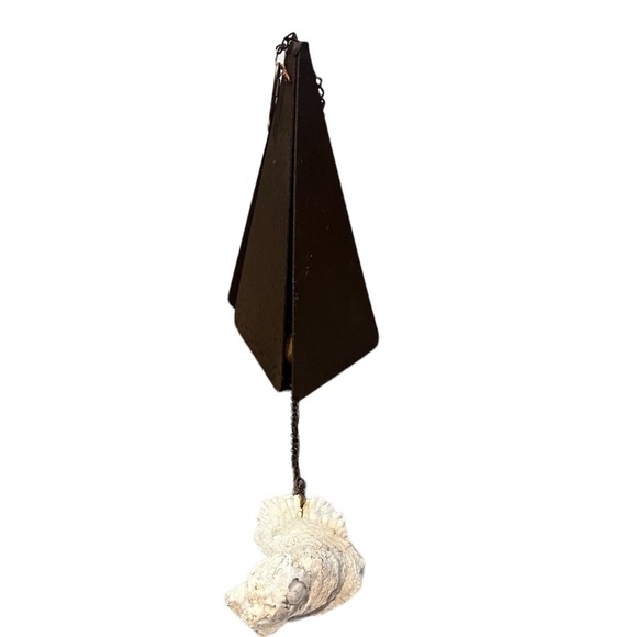 Vintage"Joe Coniff Style" Style Triangle Iron Metal Wind Chime With Seashell - Picture 5 of 11